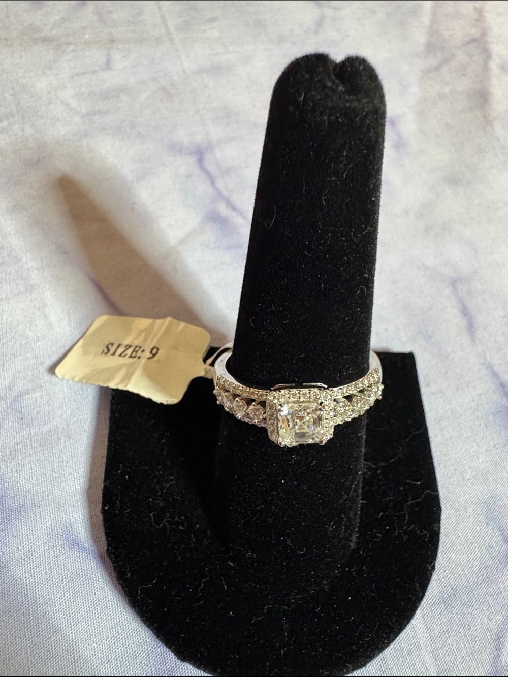 925 Silver 1.25 CTW Moissanite Halo Ring - Picture 4 of 4